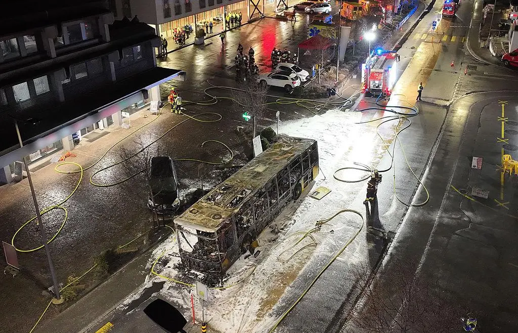 Пожар в автобусе